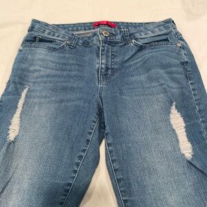 Jennifer Lopez Distressed Straight Leg Jeans